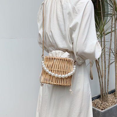Bolso Bandolera Estilo Occidental con Cadena de Perlas - Diseño Versátil - Image 5