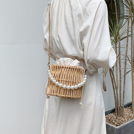 Bolso Bandolera Estilo Occidental con Cadena de Perlas - Diseño Versátil - Image 5