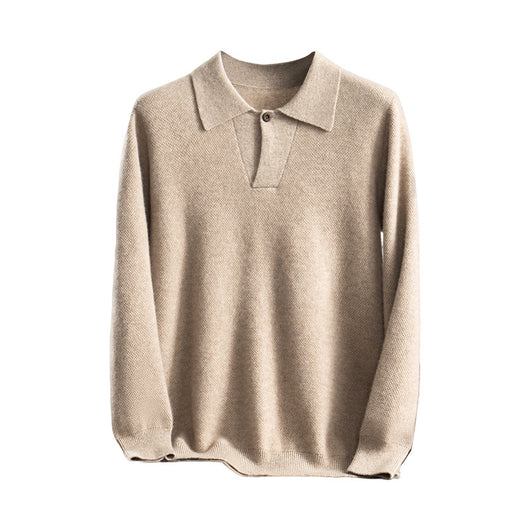 Suéter Tejido Suelto con Solapa para Hombre - Estilo Casual Moderno - Image 5