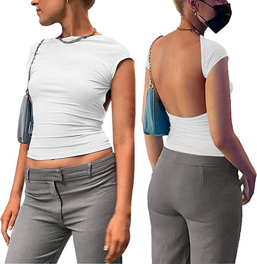 Blusa Escotada sin Espalda con Detalles Texturizados - Colección Verano - Image 11