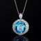 Artificial Bird's Nest Cutout Egg-Shaped Luxuriously Inlaid Elegance Set Necklace Aquamarine