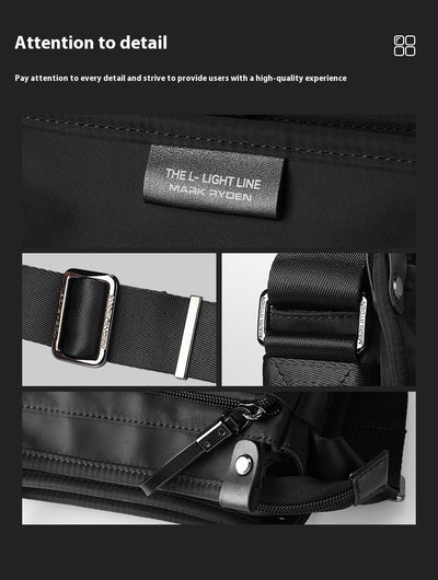 Bolsa Crossbody Oxford Asimétrica para Hombre - Estilo Casual y Funcional - Image 8