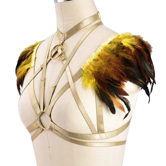 Sostén Harness Gótico Punk con Plumas para Eventos y Prom - Image 8