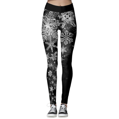 Pantalones Deportivos Yoga con Estampado Navideño de Copos de Nieve - Image 7