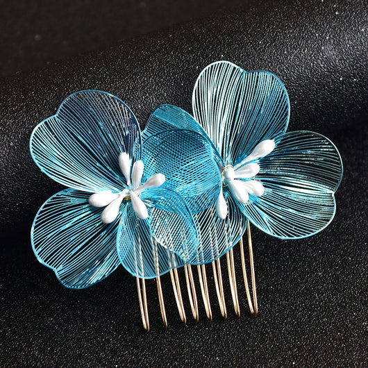 Peineta Nupcial de Flores Doradas - Accesorio de Ensueño para Novia - Image 10