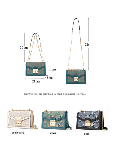 Bolso de Mensajero Artesanal Cuero con Bordado Chino Tradicional - Image 12