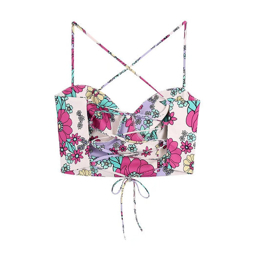 Conjunto Crop Top Encaje con Cordones y Falda Cintura Alta - Image 8