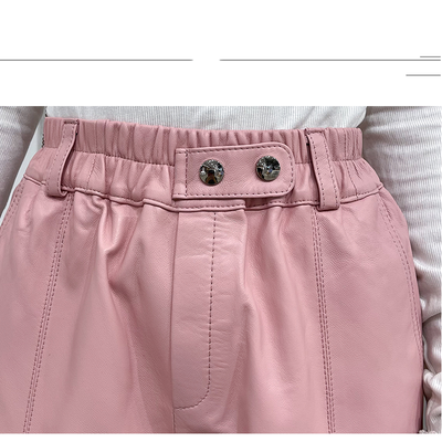 Pantalones Harem de Cuero Elásticos con Temperamento Femenino - Image 7