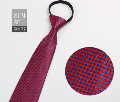 Corbata Negra Rayada Azul con Cierre Rápido - Corbata Ejecutiva Lazy Zip - Image 38
