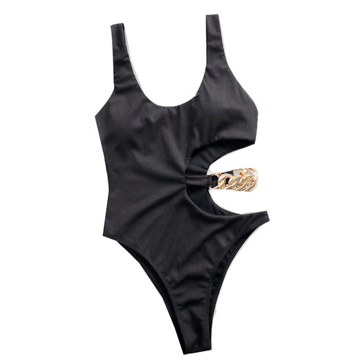 Traje de Baño Entero Liso para Mujer - Diseño Clásico de Playa - Image 3