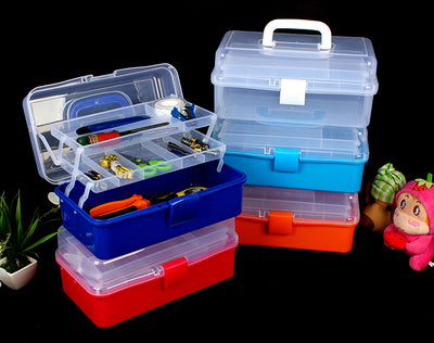Caja de herramientas artística de 2 niveles con compartimentos - Image 10
