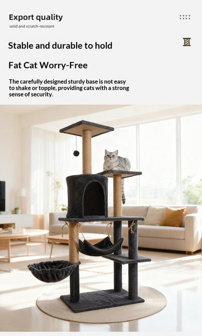Combo de Árbol Rascador Grande con Cama para Gatos de Uso Doméstico - Image 14