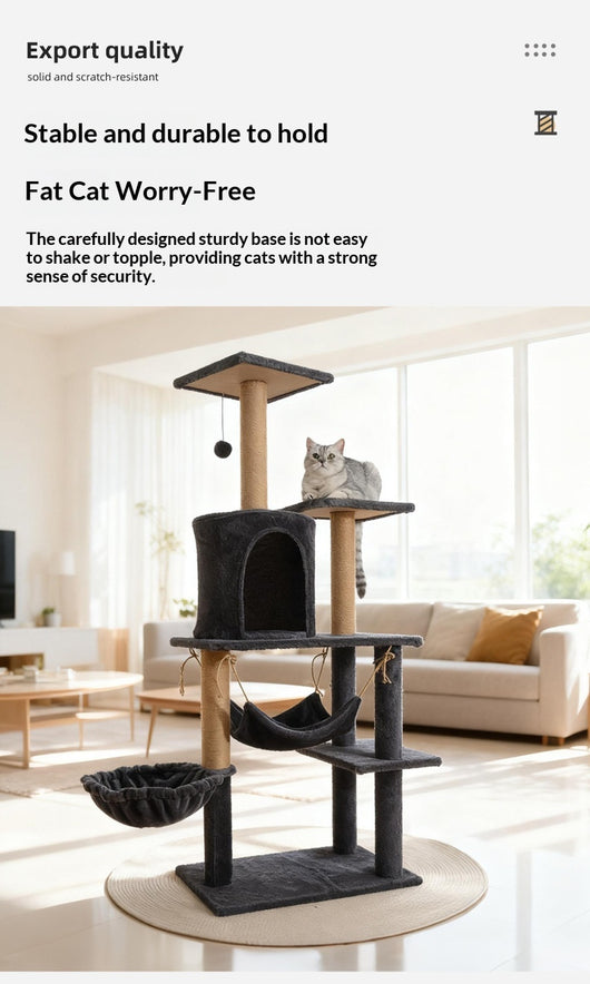 Combo de Árbol Rascador Grande con Cama para Gatos de Uso Doméstico - Image 14