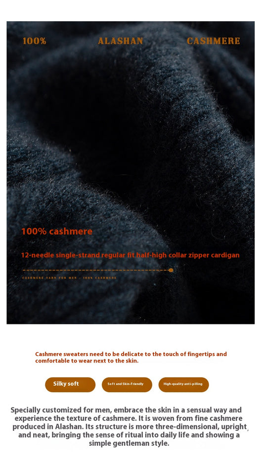 Cardigan de Cashmere Puro Grueso con Cierre - Elegancia Casual - Image 10