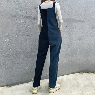 Jumpsuit Casual para Damas con Costuras Bicolores y Tirantes Simétricos - Image 5