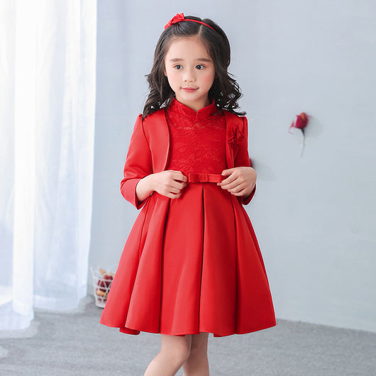 Vestido Princesa Infantil con Capa y Cardigan de Manga Larga - Image 3