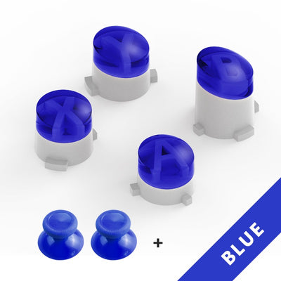 Orange ABXY bullet button replacements and two matching mushroom head thumbstick caps for Xbox One gamepad. - Image 9