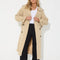 Abrigo Trench Casual Largo para Mujer