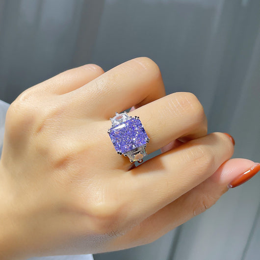 Anillo de Diamante Talla Hielo de Alto Carbono para Mujer - Image 8