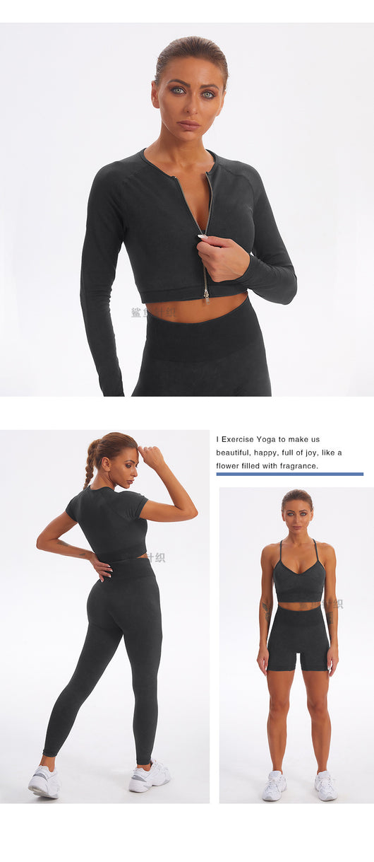 Conjunto Deportivo Shark Sin Costuras - Manga Larga para Yoga y Fitness - Image 8