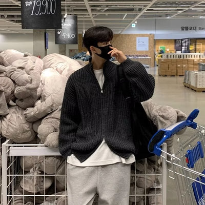 Suéter Cuello Alto Medio Hombre Primavera Otoño Estilo Relajado Color Sólido - Image 21