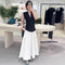 Traje Falda Blusa Sin Mangas Mujer Casual Elegante