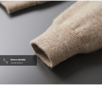 Suéter de Cachemira para Hombre Grueso Cuello Alto Cremallera - Image 28