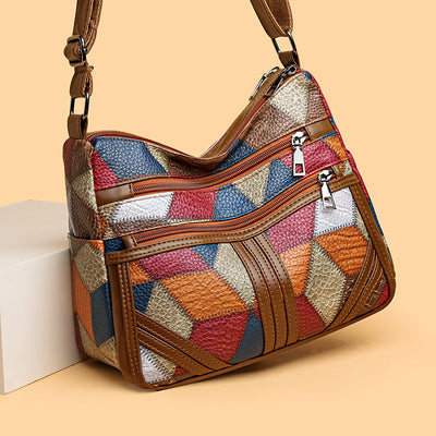 Bolso Bandolera Multicolor con Diseño de Parches Geométricos - Image 3