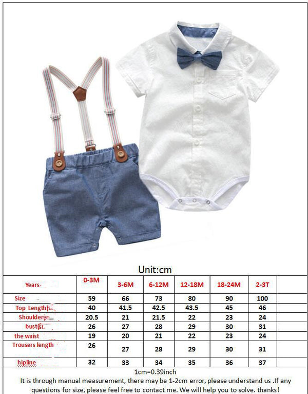 Traje Caballero para Bebé Niño - Enterizo con Tirantes Estilo Británico