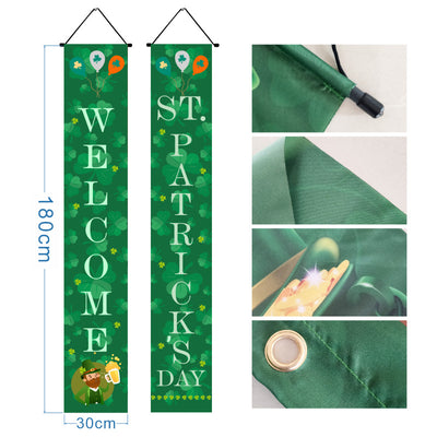 Cartel de Bienvenida para Puerta con Bandera del Día de Irlanda - Image 2