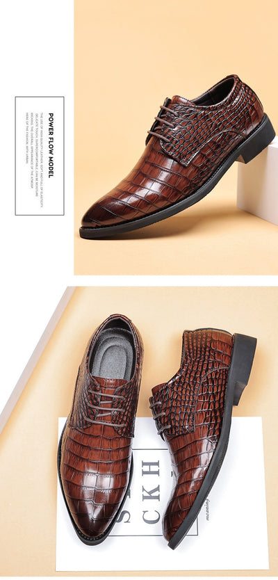 Zapatos de Cuero Inglés Grano Pez para Hombre - Estilo Business Casual - Image 10