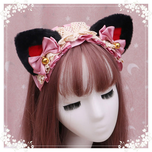 Diadema Lolita Gatita de Peluche con Encaje - Accesorio Anime Japonés - Image 7
