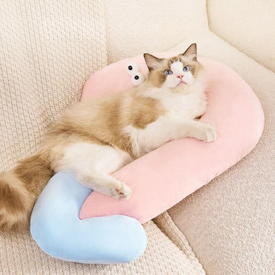 Almohada de Soporte Cervical Forma de Ojo de Gato para Mascotas - Cama Cómoda para Perros y Gatos - Image 5