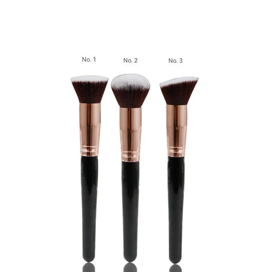 Set de 3 Brochas de Maquillaje Portátiles con Cabezal Plano Biselado - Image 6