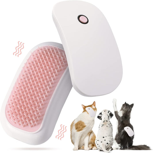 Cepillo Masajeador Eléctrico Portátil para Gatos y Perros - Rosa