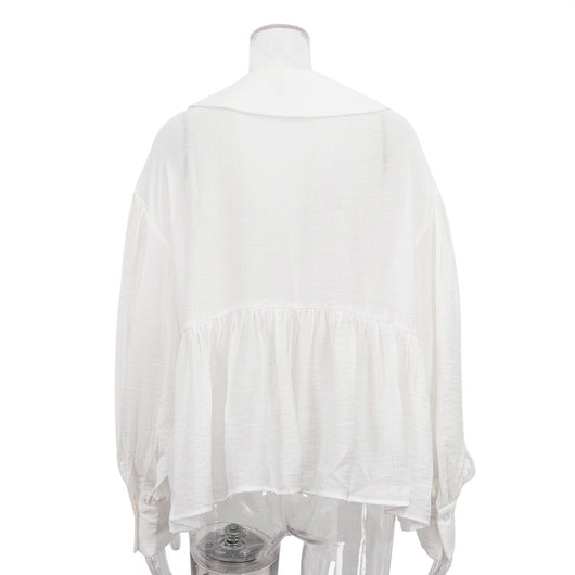 Blusa Elegante con Mangas Abullonadas y Volantes - Image 23
