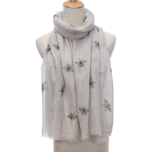 Pañoleta Protectora con Estampado de Abejas - Protección Solar y Calidez para Viajes - Image 5