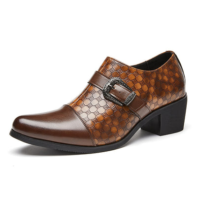 Zapatos Casuales de Cuero Cubano con Diseño Piel de Serpiente para Hombre - Image 7