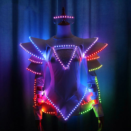 Traje Luminoso de Una Pieza con Falda LED Multicolor