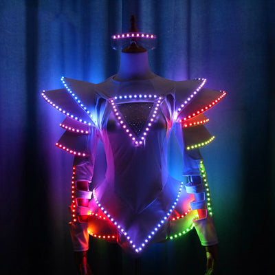 Traje Luminoso de Una Pieza con Falda LED Multicolor