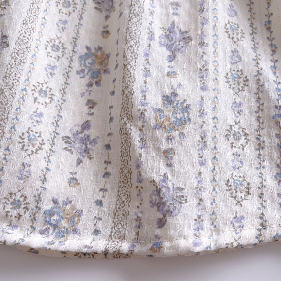 Blusa de Encaje con Cuello Peter Pan - Tela Jacquard Ligera