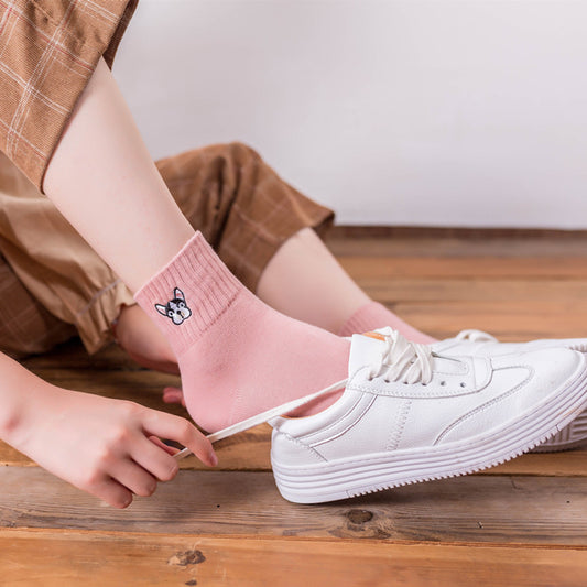 Calcetines de Invierno para Mujer con Bordados de Animales Kawaii