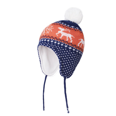 Gorro Infantil Jacquard Venado con Forro de Terciopelo - Gorro de Lana Tejida Cálida - Image 11