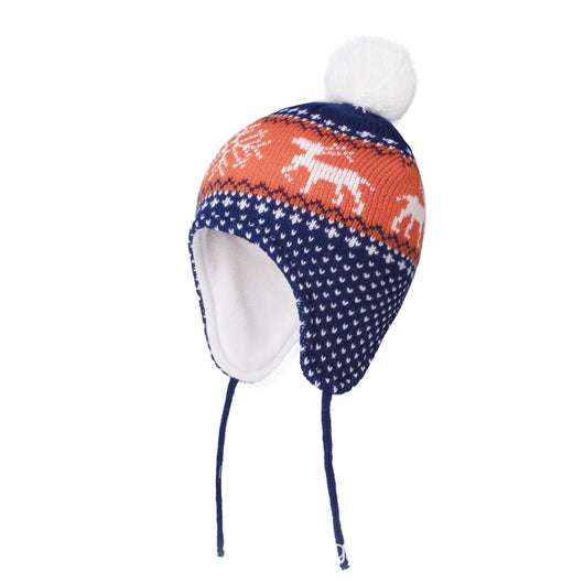 Gorro Infantil Jacquard Venado con Forro de Terciopelo - Gorro de Lana Tejida Cálida - Image 11