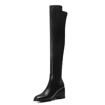 Botas Altas de Caña Larga con Tacón Grueso - Estilo Ecuestre - Image 5