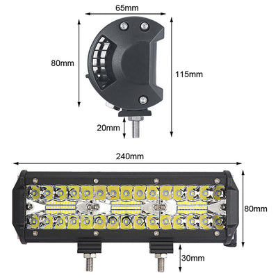 Barra de Luces LED Tripla para Vehículos Todoterreno - Luz de Trabajo Profesional - Image 6
