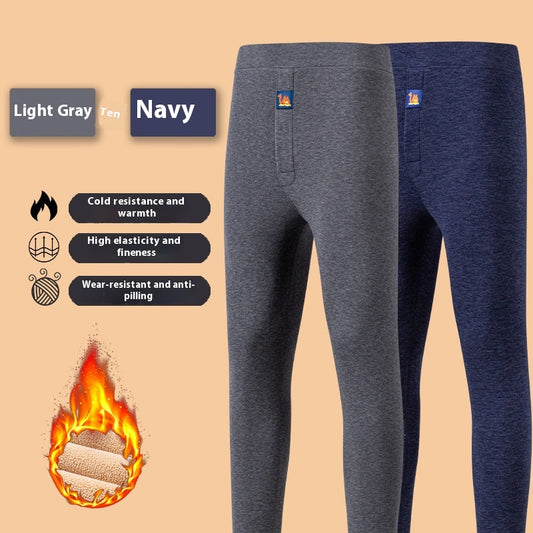 Pantalones Térmicos de Terciopelo Camello Forrados en Forro Polar para Hombre Talla Grande