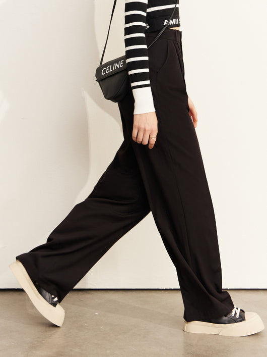 Pantalón de Talle Alto Ancho Drapeado Casual - Image 6