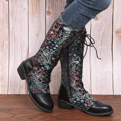 Botas Vintage de Tacón Medio y Caña Alta con Cierre Lateral - Image 6