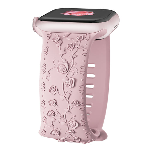 Correa de Reloj de Silicona con Diseño en Relieve Rosa - Image 8